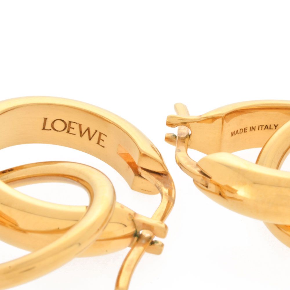 ワンピなど最旬ア！ アシンメトリー アナグラム LOEWE ロエベ ピアス ゴールド 真鍮 アクセサリー