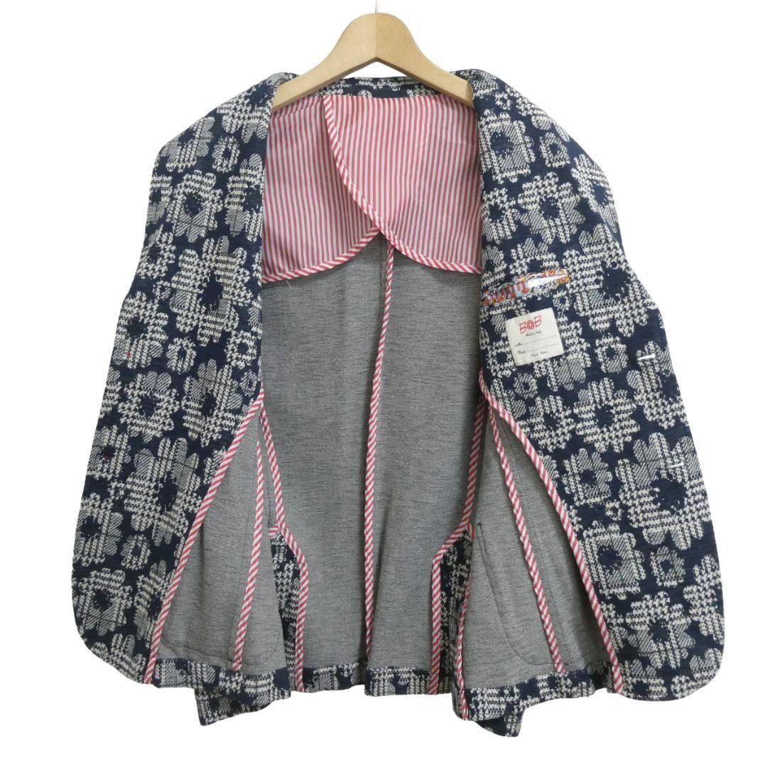 美品 BOB ボブ サイズ46 ニット テーラードジャケット スーツ シングル