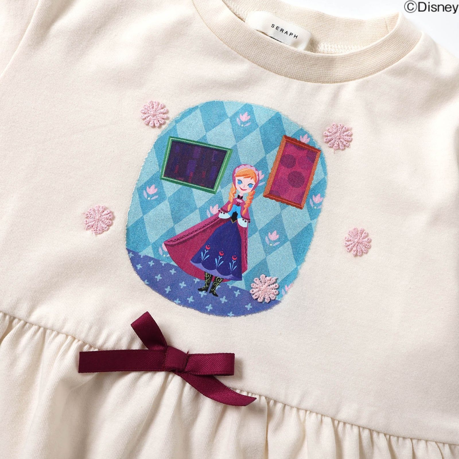 子供服 Tシャツ ディズニープリンセス アナ雪 女の子 長袖 セラフ 