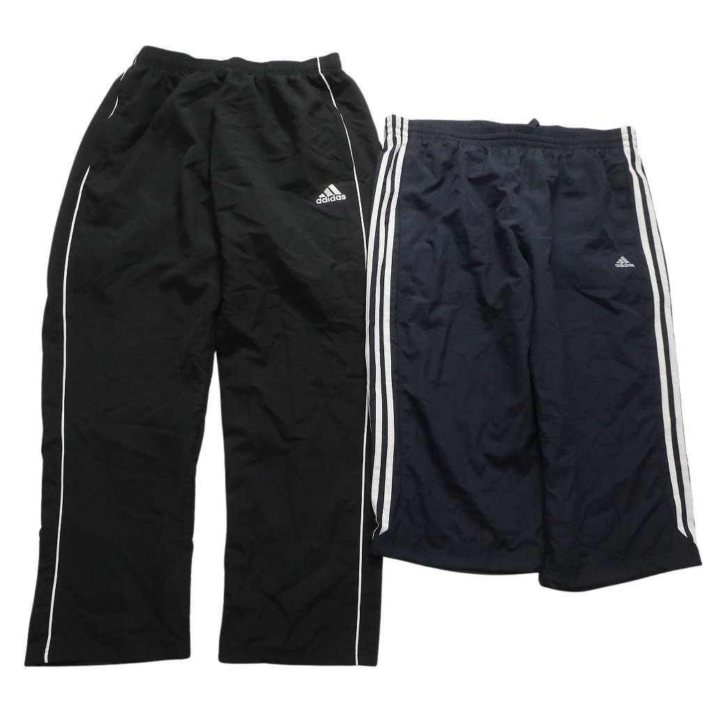adidas ナイロンパンツ 古着 M 古着–古着 00's adidas ブラック ドローコード付き ナイロン