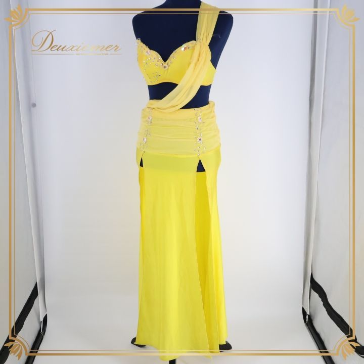 ベリーダンス オリエンタル 衣装 上下セット イエロー系 黄色 購入