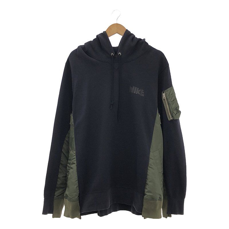 sacai / サカイ | × NIKE / ナイキ NRG HOODY MA-1 / 異素材 切替 ドッキング スウェット プルオーバー | 2XL | ネイビー/カーキ | メンズ