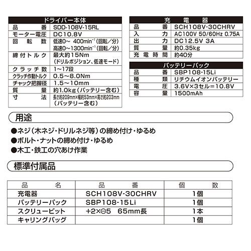 ＳＫ１１ １０．８ＶドリルＤＶ
