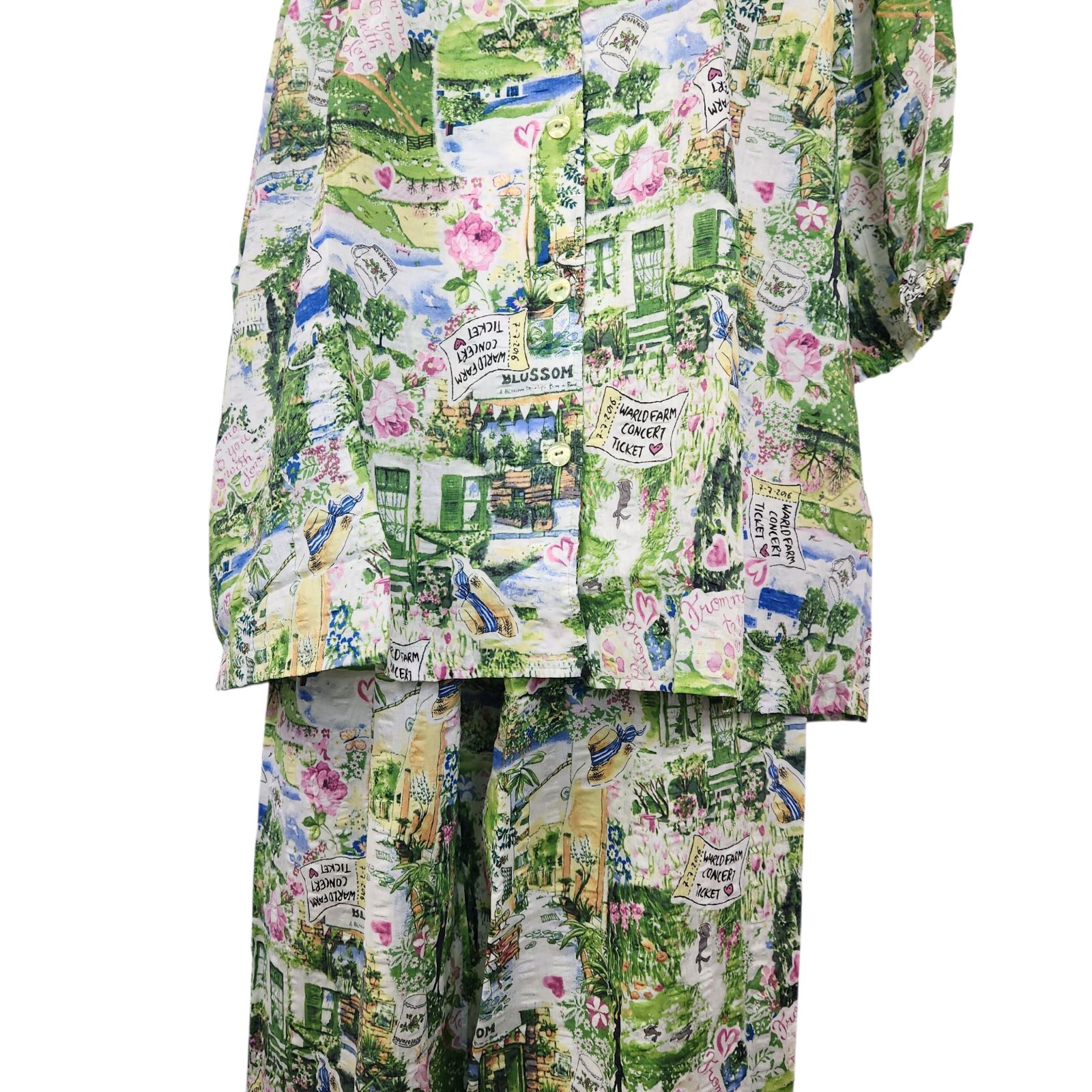 夏物　鴨居羊子 TUNIC　ノースリーブ袖　ローンサッカー パジャマ　日本製 チュニック TUNIC チュニック 鴨居羊子 8分袖メローパジャマ