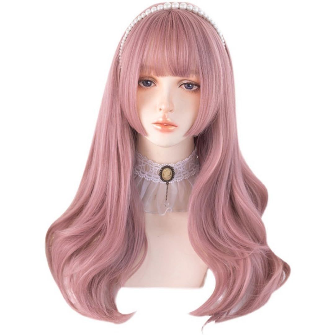 「Dolles」Lolita ロングカール かつら ピンクkI Lolita Long Cute Curly Light Pink Cosplay Wig – lemailwig