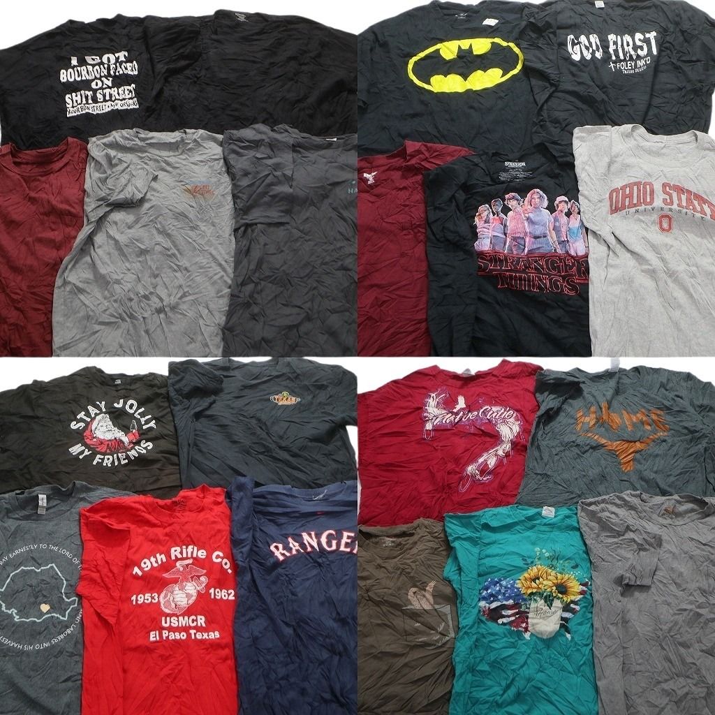 古着卸 まとめ売り カラーmix プリント 半袖Tシャツ 20枚セット (メンズ 3XL ) カレッジ風 ストレンジャーシングス 映画 中古 古着 MY5093