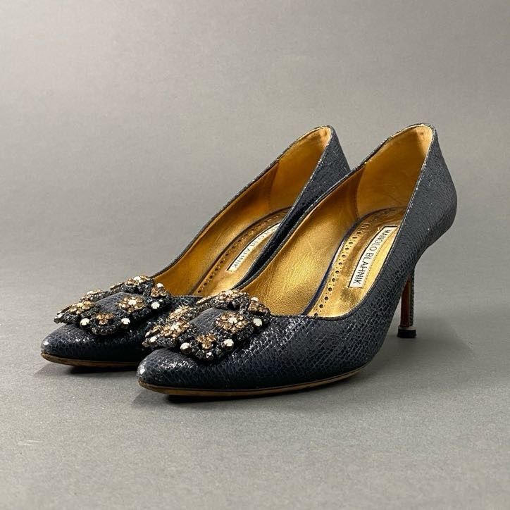 マノロブラニク パンプス 36 ハンギシ レース ピンヒール マノロブラニク パンプス 36 ハンギシ レース ピンヒール 美品