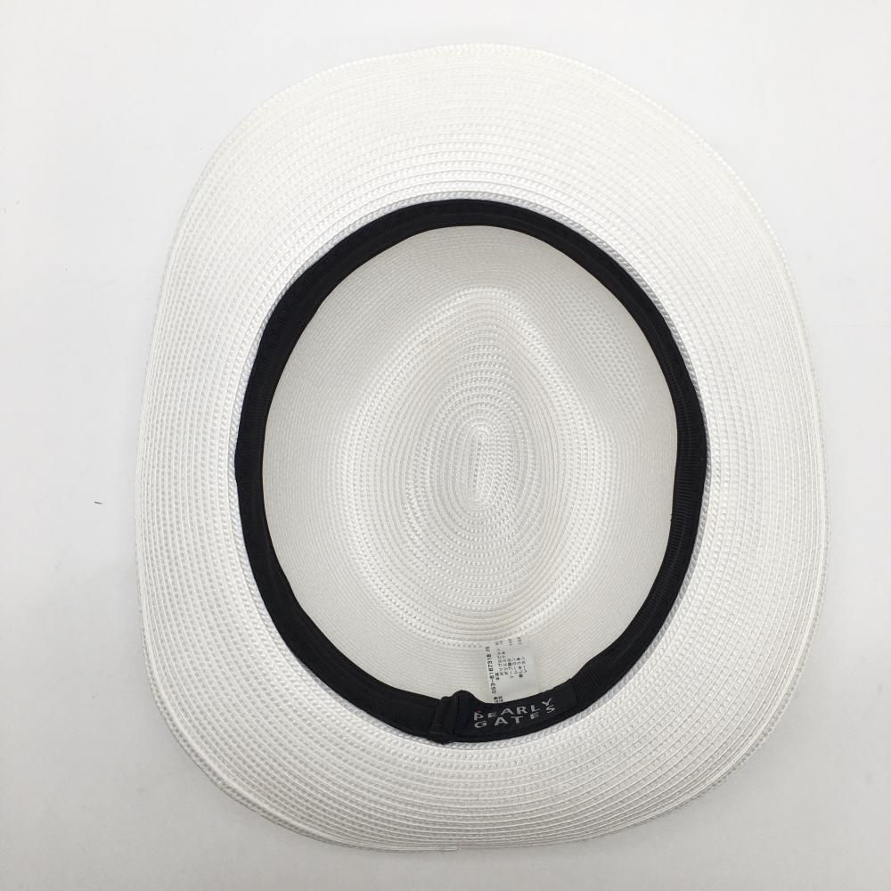 PEARLY GATES - パーリーゲイツ 中折れ ストローハット 未使用品 超美品】パーリーゲイツ 中折れハット 白×ネイビー 麦わら帽子風