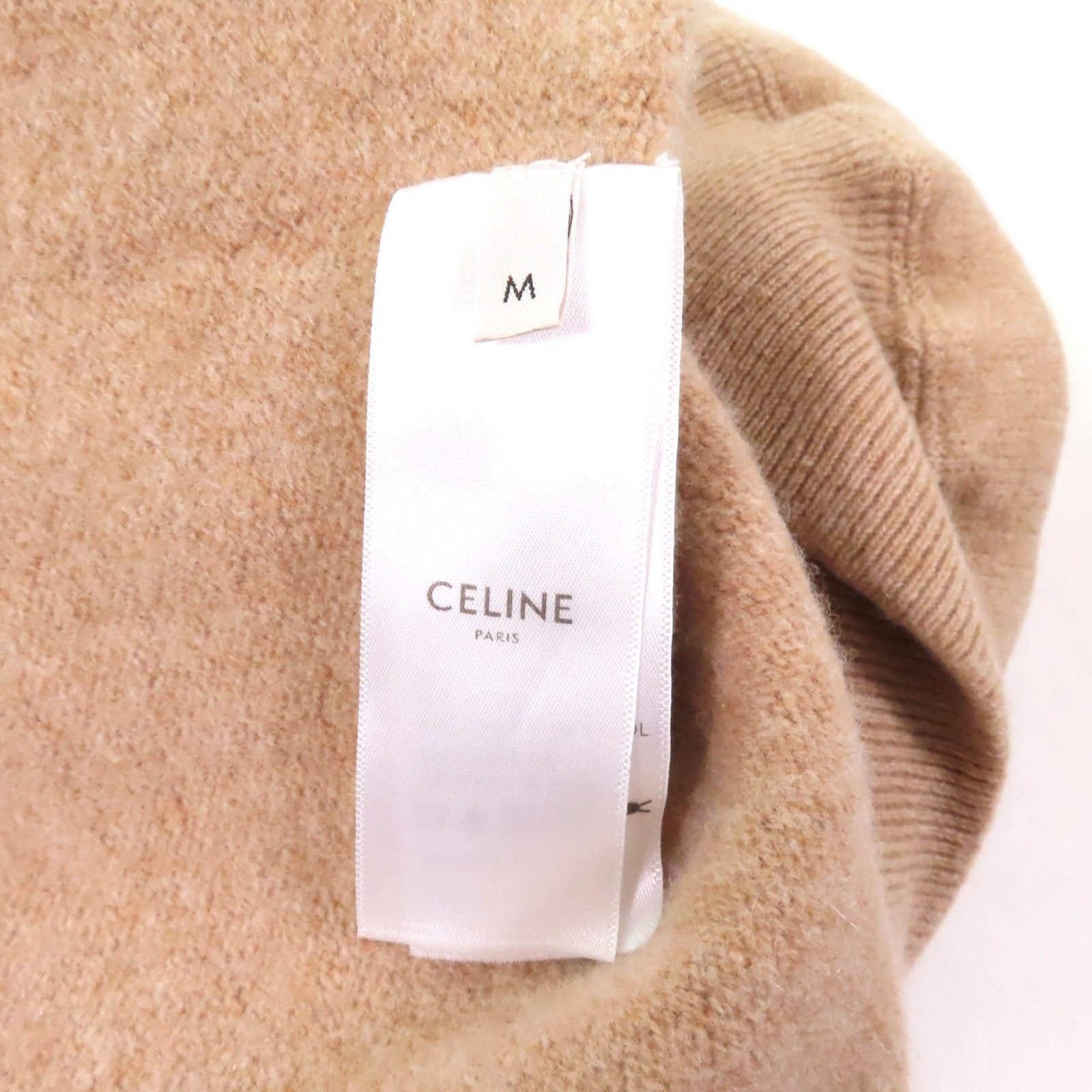極美品★CELINE セリーヌ 2A20Z402P カシミヤ混 ロゴドローコード ニット パーカー ライトブラウン M イタリア製 正規品 レディース 極美品☆CELINE セリーヌ 2A20Z402P カシミヤ混 ロゴドロー
