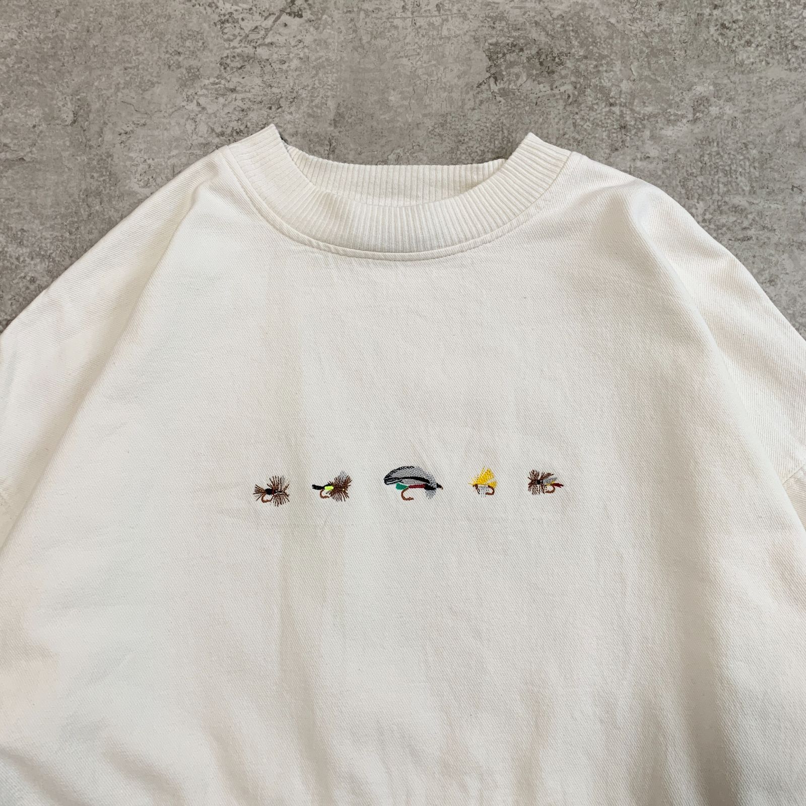 ORVIS 90S フライフィッシング プリント スウェット イエロー XL