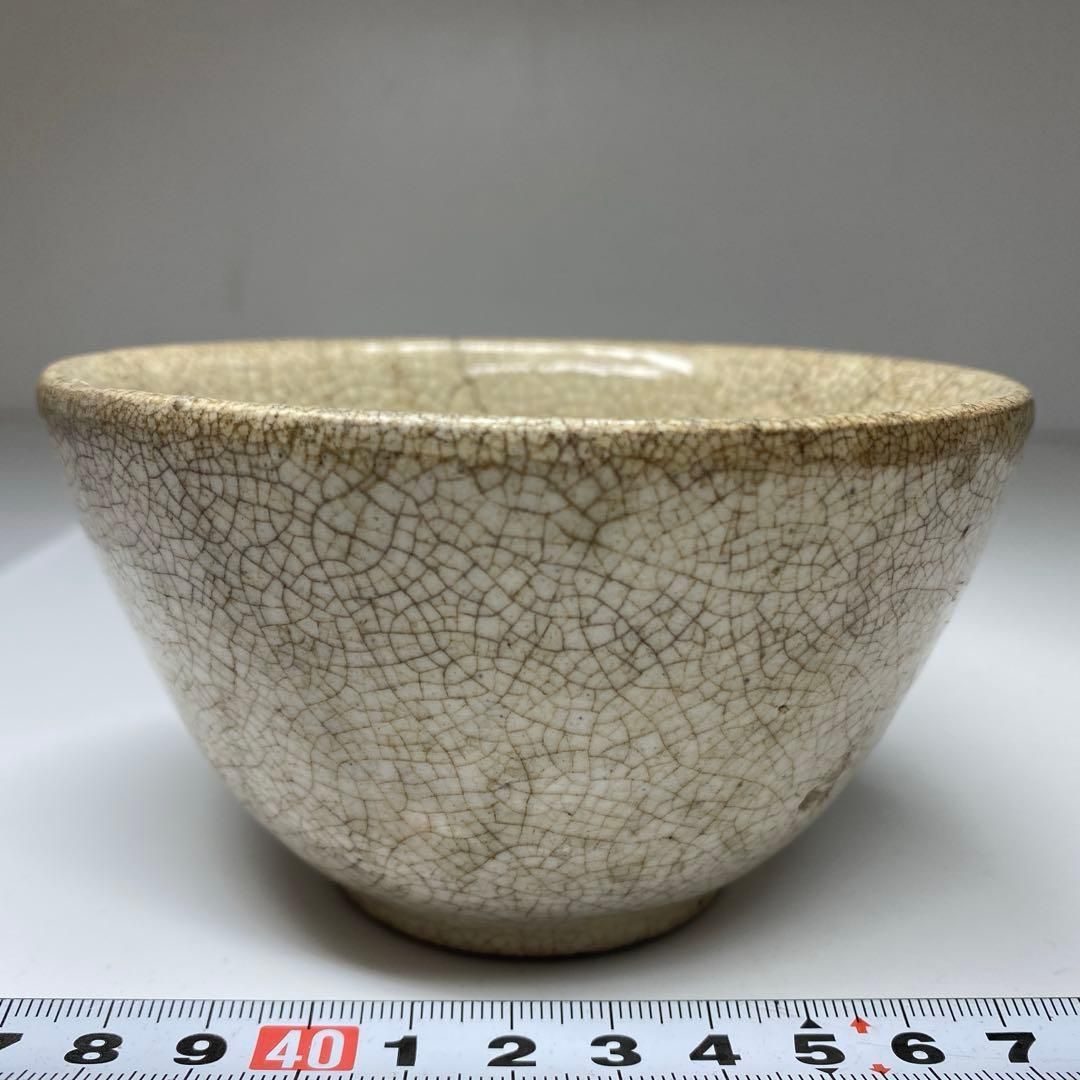 李朝 ひび焼 堅手茶碗 直径11.5㎝ タルチ 東な6-1228 2F