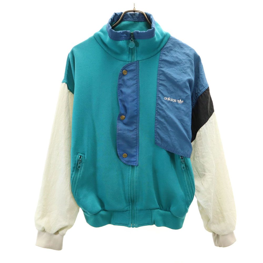 80's adidas トラックジャケット　銀タグ adidas - 希少 銀 国旗タグ old adidas 80's トラックジャケット