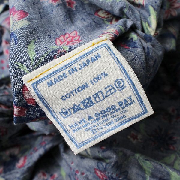 ✨新品未使用品✨45R✨春花プリント イージースカート✨ダンガリー✨花柄 美品 定価6.9万 2023SS 45R フォーティファイブアール 70240131