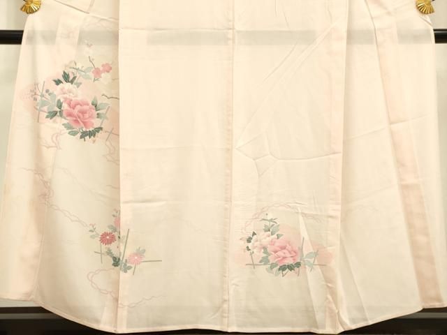 平和屋着物○訪問着 竜田川網目花鳥文 暈し染め 金彩 正絹 逸品