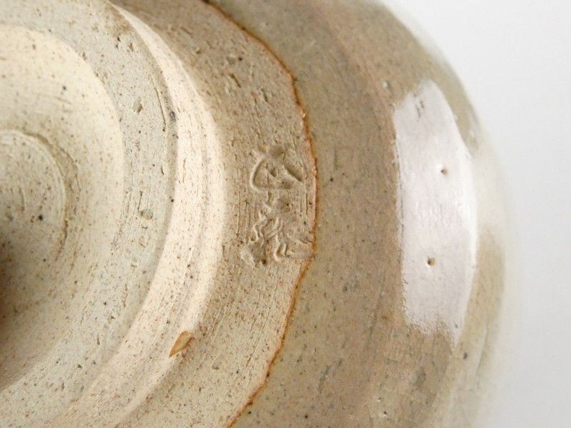 清宮】大野正蔵 作「西尾焼 茶碗」共箱 幅 約12.8cm 高さ 約7.2