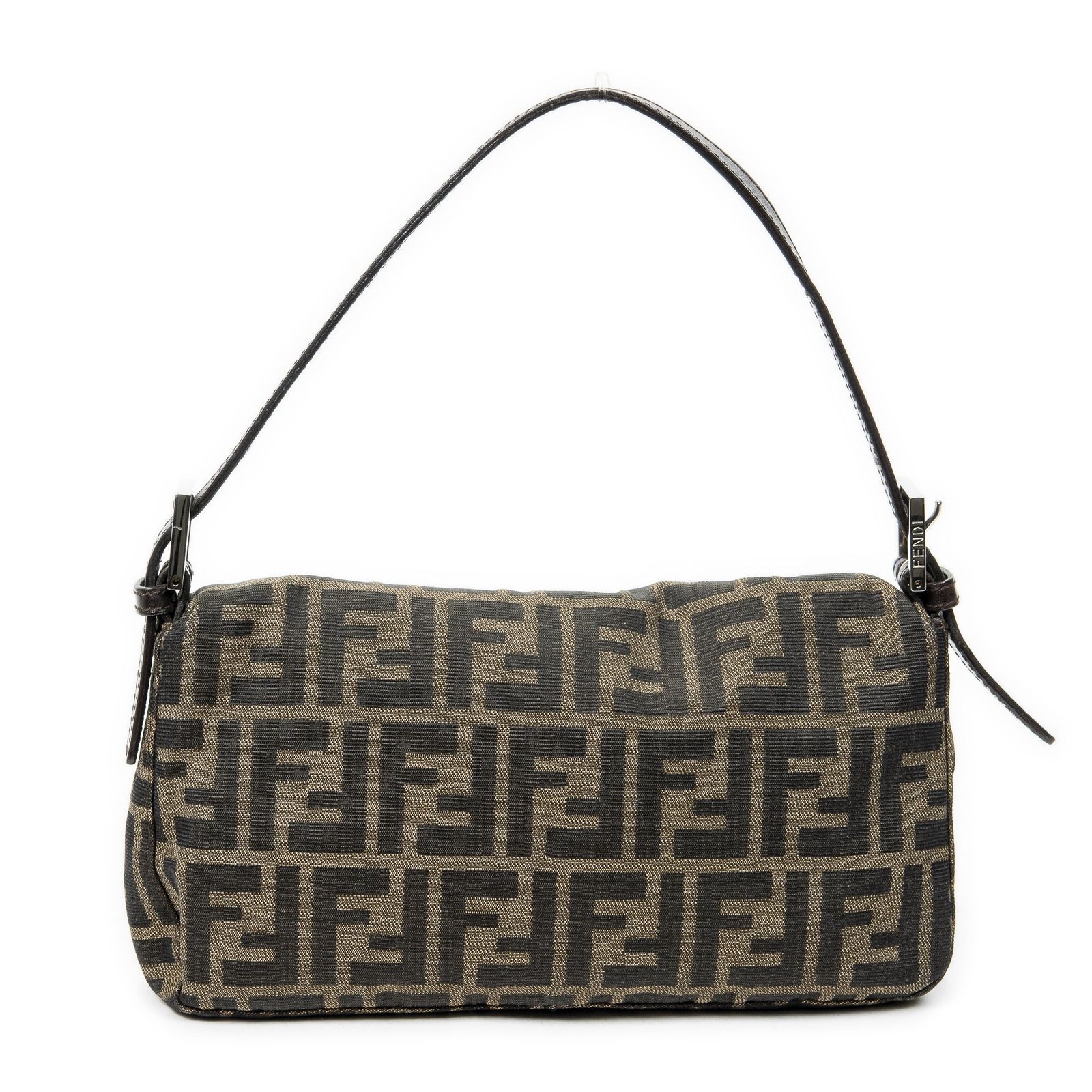 フェンディバゲット茶色ズッカキャンバスA