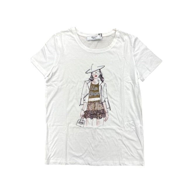 ☆EM865 BLUGIRL ブルーガール ホワイト Tシャツ サイズ38(Sサイズ