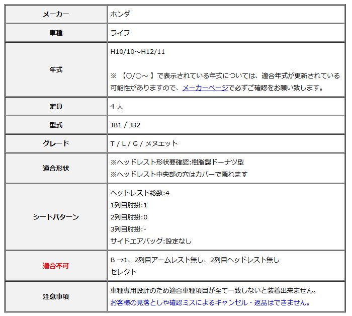 Clazzio クラッツィオ シートカバー ストリームステッチ ライフ JB1 JB2 H10 10~H12 11 EH-0301