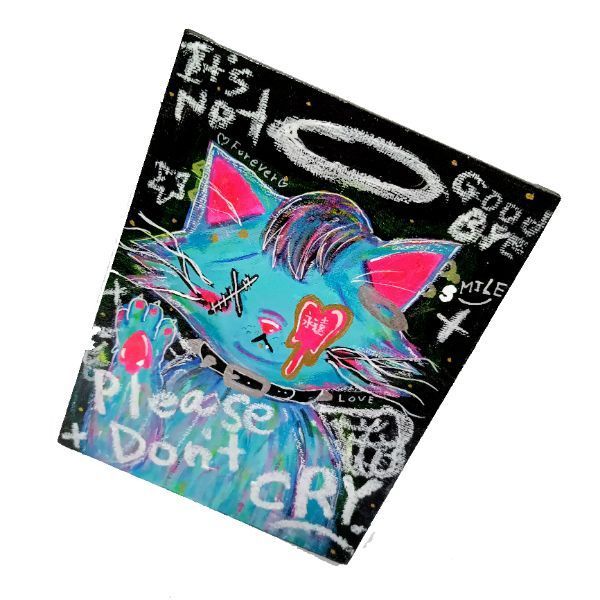 F0号/現代アート】Please don't CRY【絵画,イラスト.コンテンポラリー