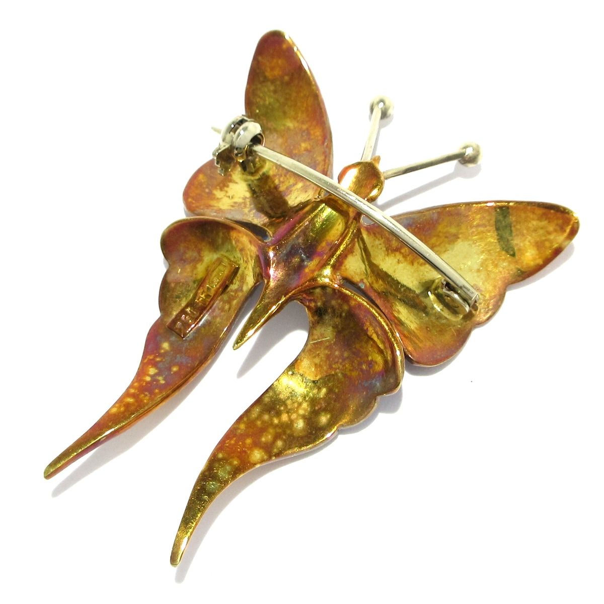 Unbranded ノーブランド ブローチ K18YG×ダークイエロー×マルチ 総重量 8.8g