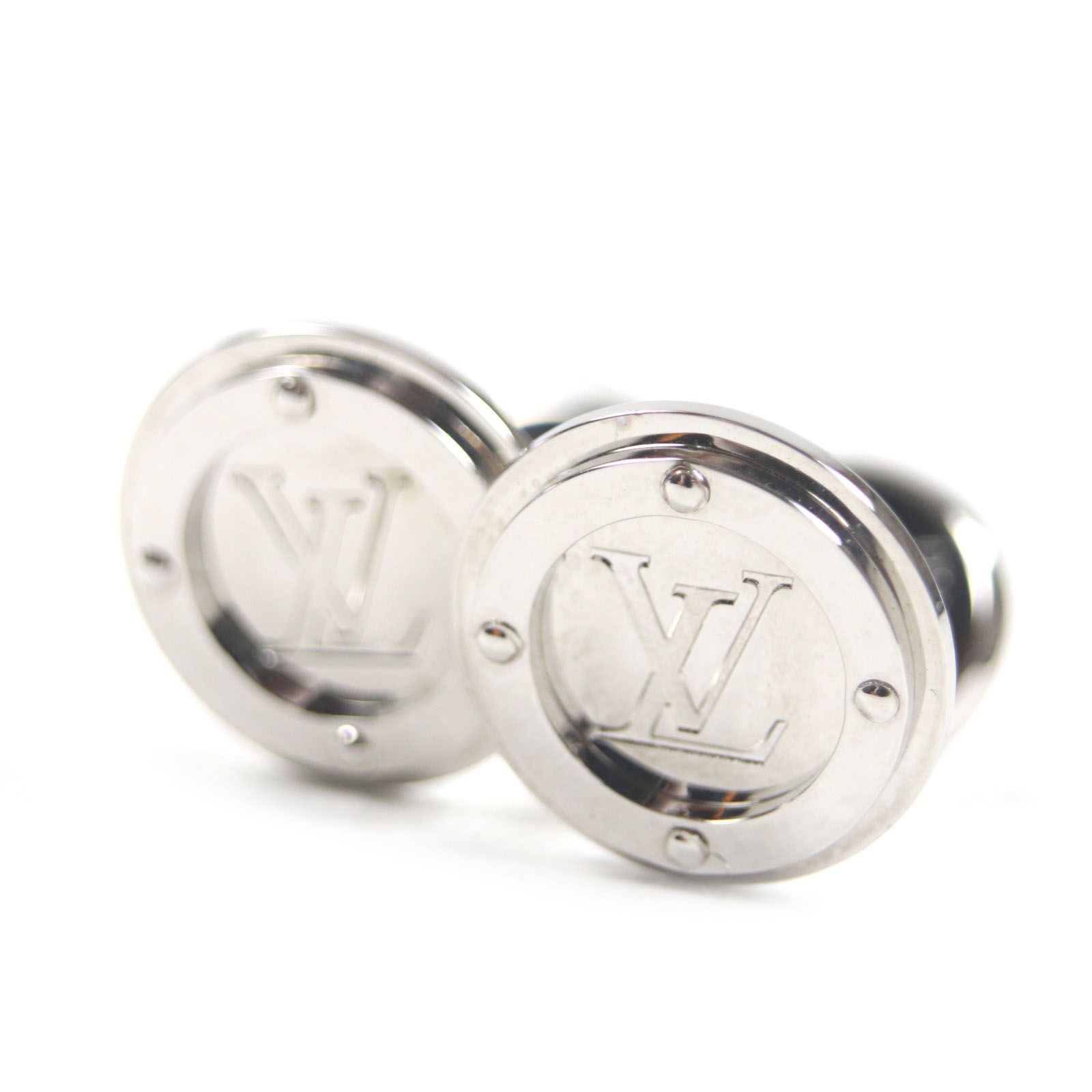 LOUIS VUITTON ルイヴィトン Ｍ68100 LVサークル カフスボタン カフリンクス シルバー ケース付き イタリア製 メンズ ビジネス◎
