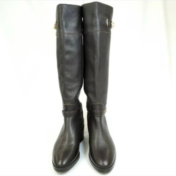 COACH コーチ ロングブーツ サイドジップ ベルト レザー EUR35 22.5cm KIN-KAAI_COM