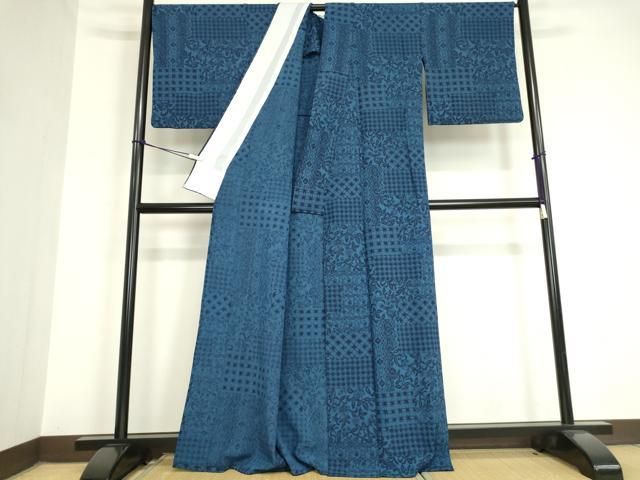 更紗花文 洗える着物