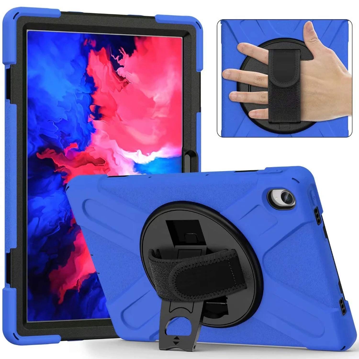 【E-COAST】NEC LAVIE T11 T1175/BAS(TAB11/201)11インチ/Lenovo Tab P11 TB-J606F/Lenovo Xiaoxin Pad 11 専用ケース スタンド可能 ハンドストラップ付 ショルダース