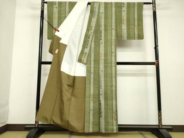 平和屋着物●上質な紬　80亀甲　草花間道　正絹　逸品　未使用　DAAV1166tw 平和屋着物○上質な紬 80亀甲 草花間道 正絹 逸品 未使用 DAAV1166tw