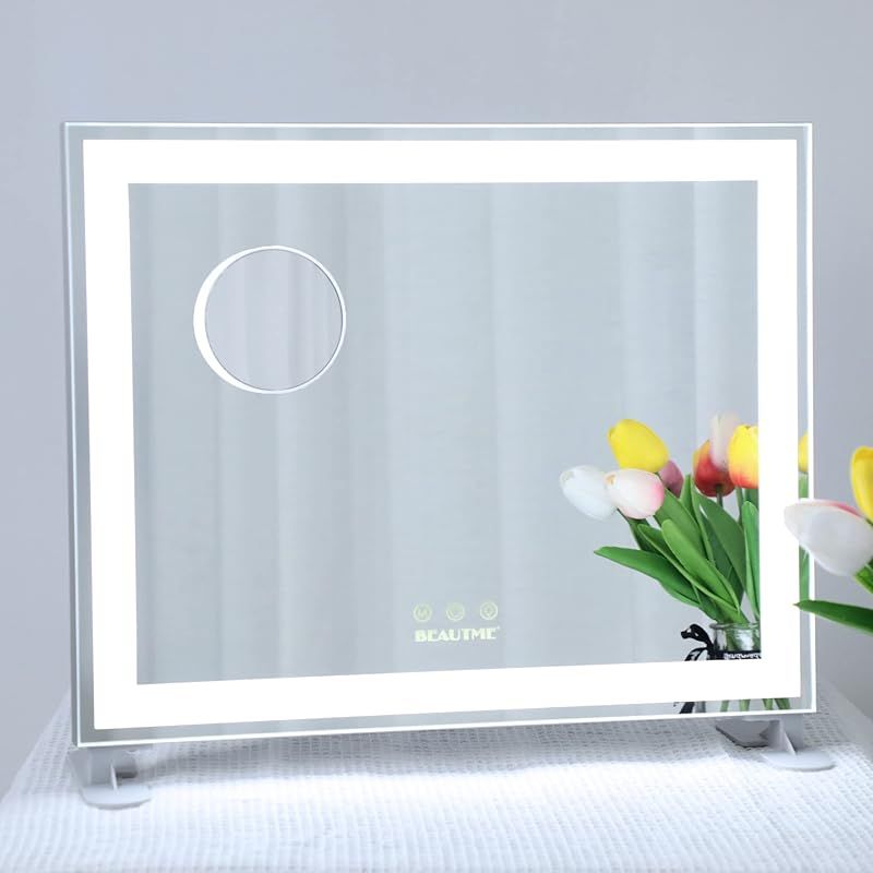 ANYHI 女優ミラー 卓上、ハリウッドミラー壁掛け 、ライト付きLED化粧