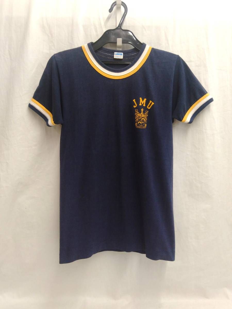 [80s] champion チャンピオン メンズ リンガーT 半袖Tシャツ 紺 ネイビー M ヴィンテージ 古着 