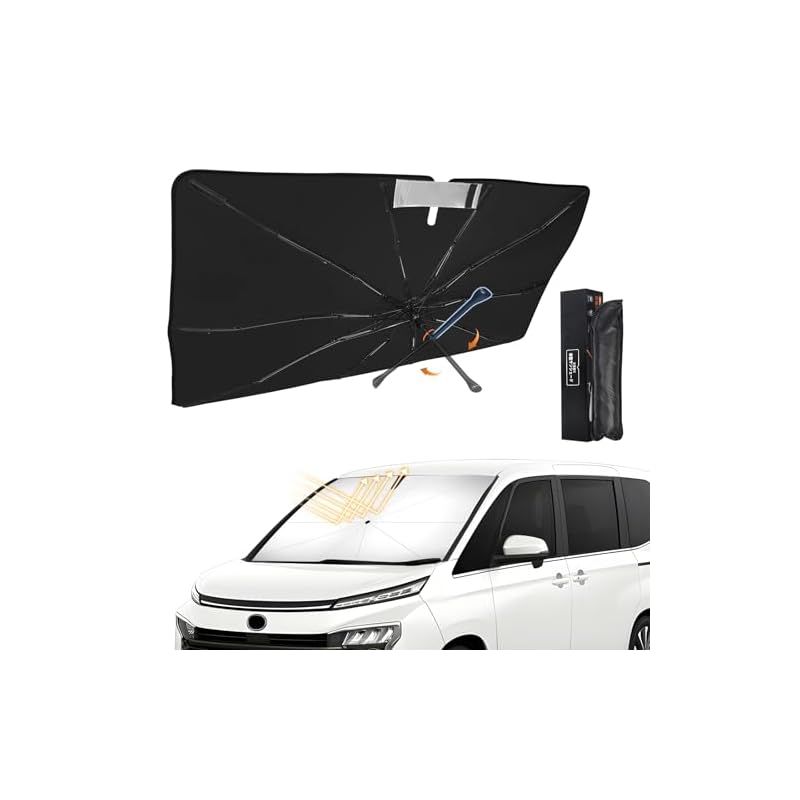 新型 ヴォクシー ノア 90系 傘型 サンシェード 専用 VOXY NOAH 90系 車用サンシェード 車種専用設計 UVカット 紫外線対策 フロントガラス用 サンシェード 日よけ 遮光 遮熱 車中泊 仮眠 360回転可