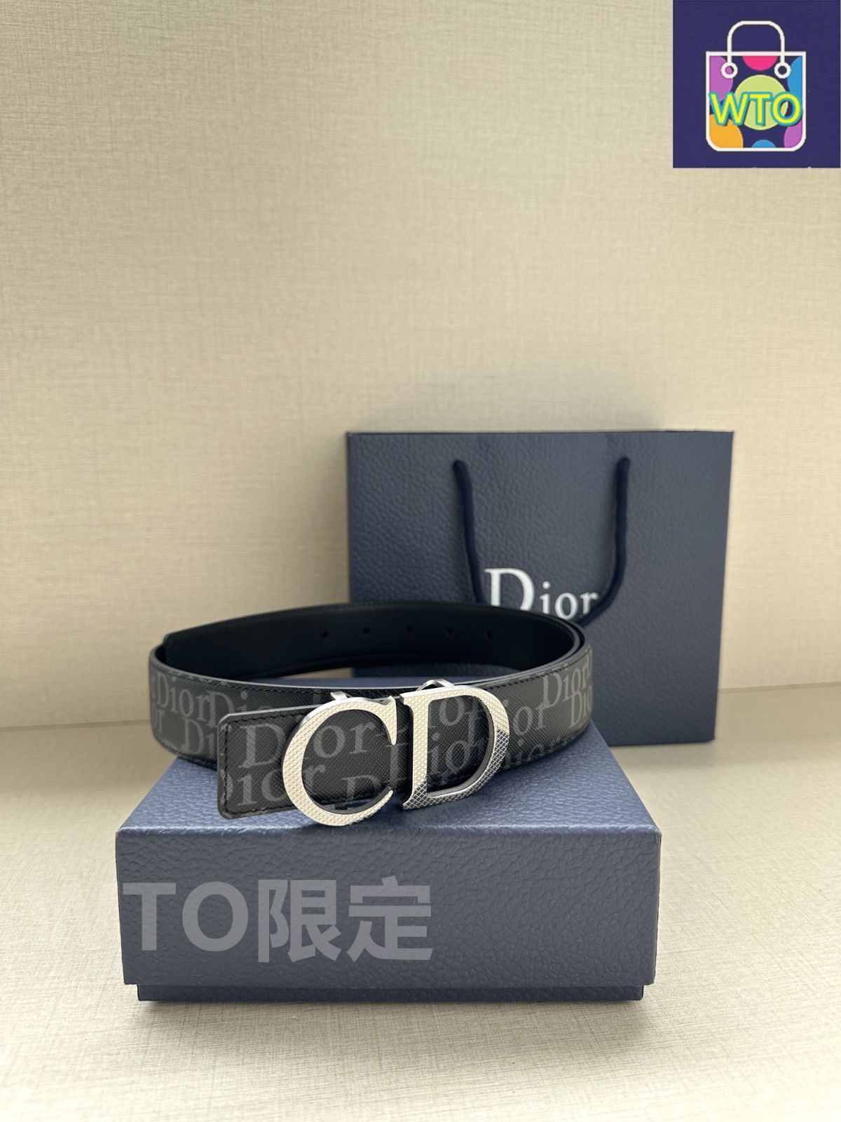 Dior CD Icon ベルトバックル 35mm Christian Dior CDロゴ ブラック