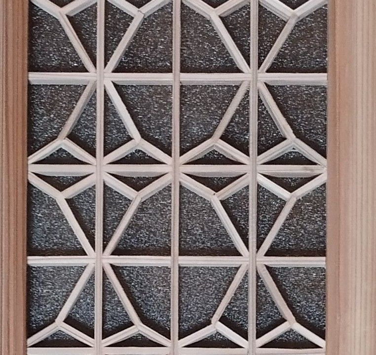 119 麻の葉組子クロスアクリル板吹き抜け3枚一組