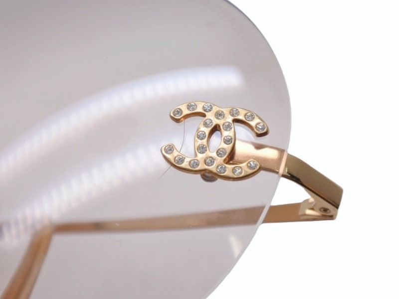極美品 CHANEL シャネル リムレス ココマーク サングラス メガネ 4108