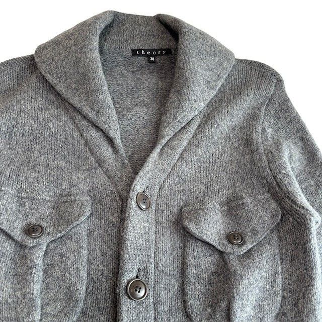 【極美品】theory セオリー リネン100% カーディガン ニットジャケット 古着 セオリー theory ニットジャケット カーディガン クリーニング