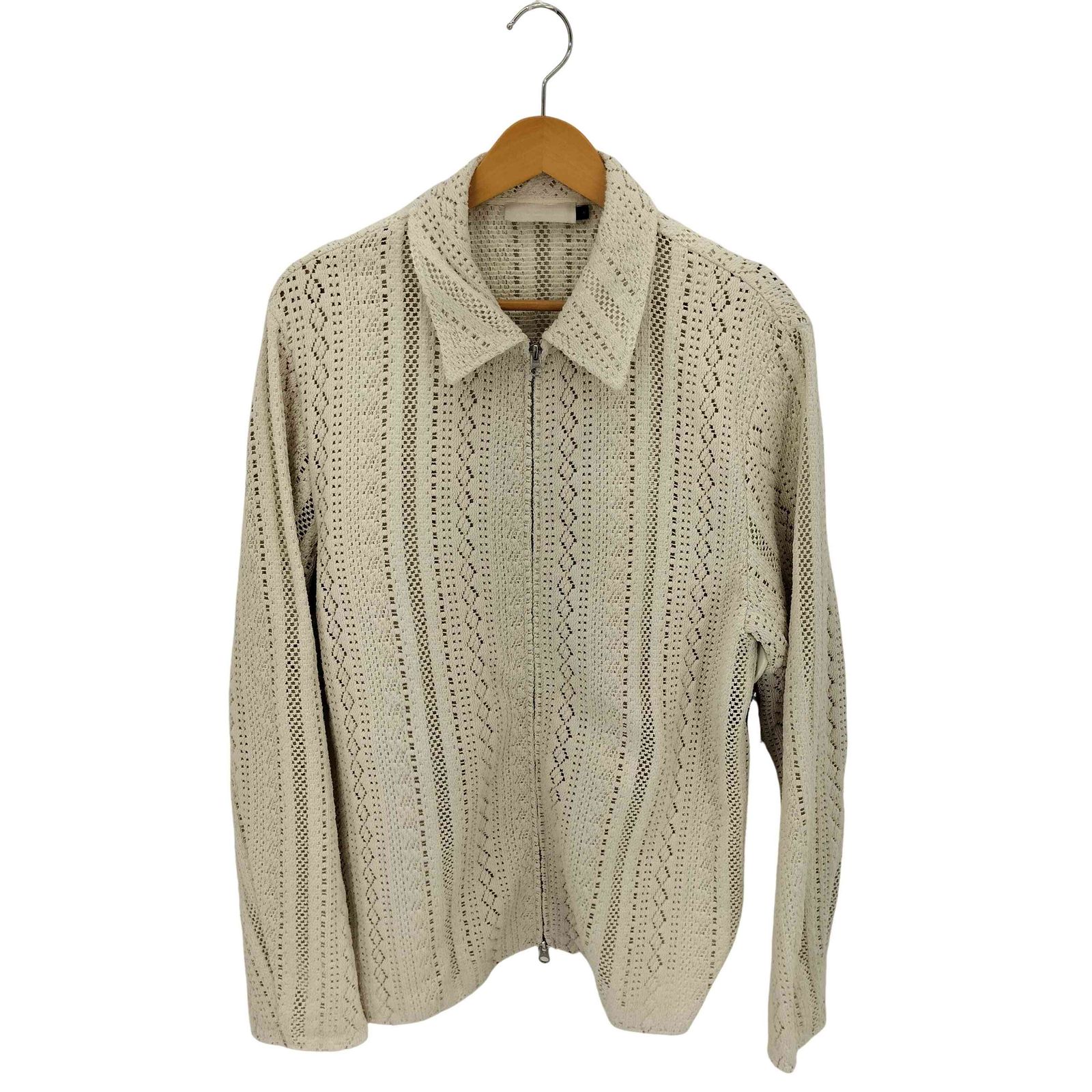 アモーメント amomento 24SS クロシェジップアップニットシャツ メンズ 