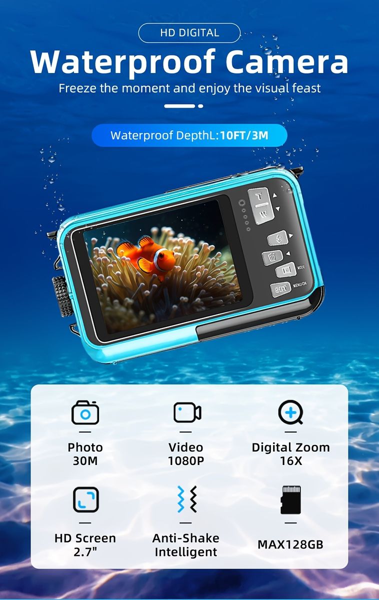 水深3m対応 高画質HD水中カメラ