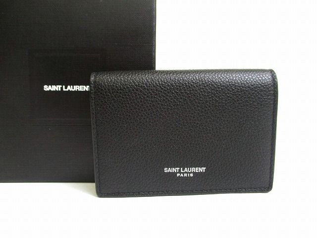 サンローラン パリ Saint Laurent Paris YSL グレインレザー ビジネスカードケース 名刺入れ メンズ レディース