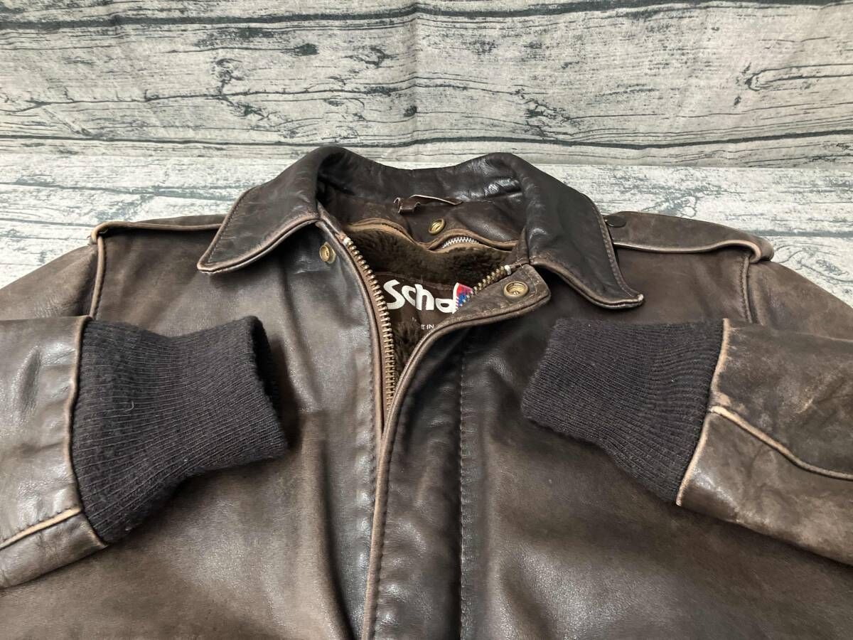 SCHOTT ショット レザージャケット ボアライナー ブラウン