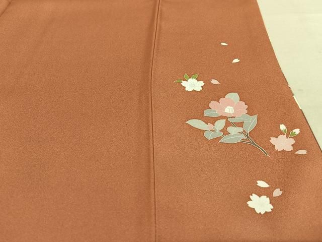 平和屋着物○訪問着 友禅 駒刺繍 花蝶文 横笛 暈し染め 金彩