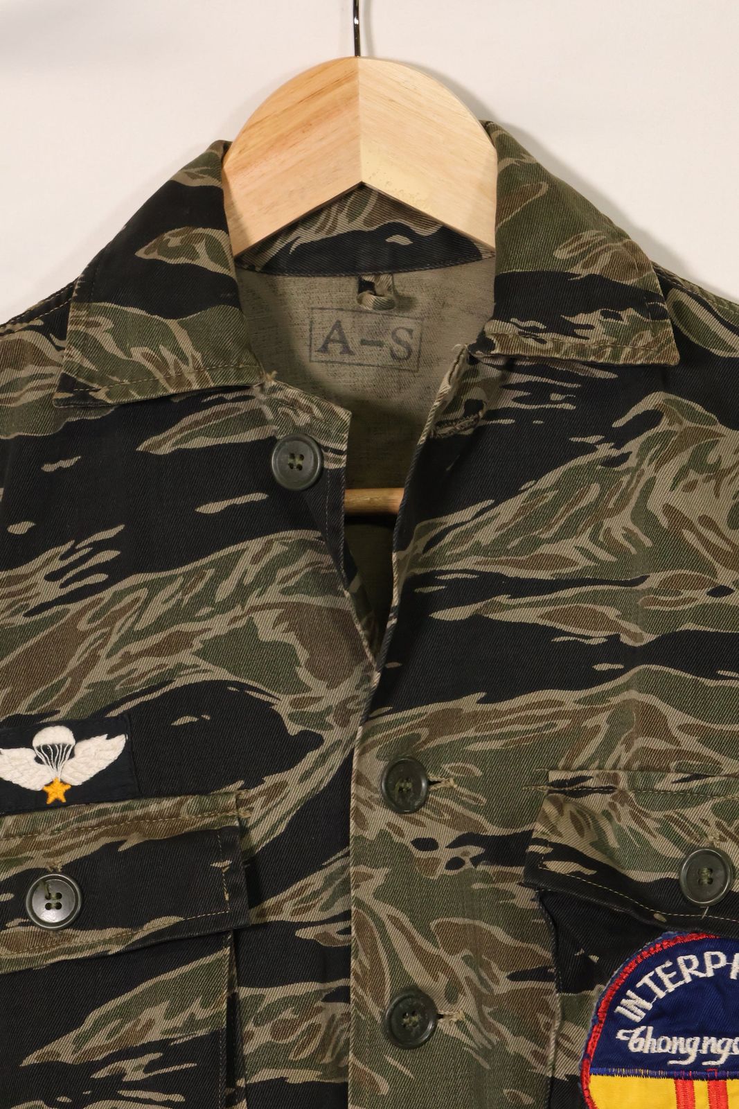 60s ビンテージ US ARMY タイガーストライプ シャツ A-L 60s 70s ☆ 米軍実物 タイガーストライプ カモ TO-78 シャツ