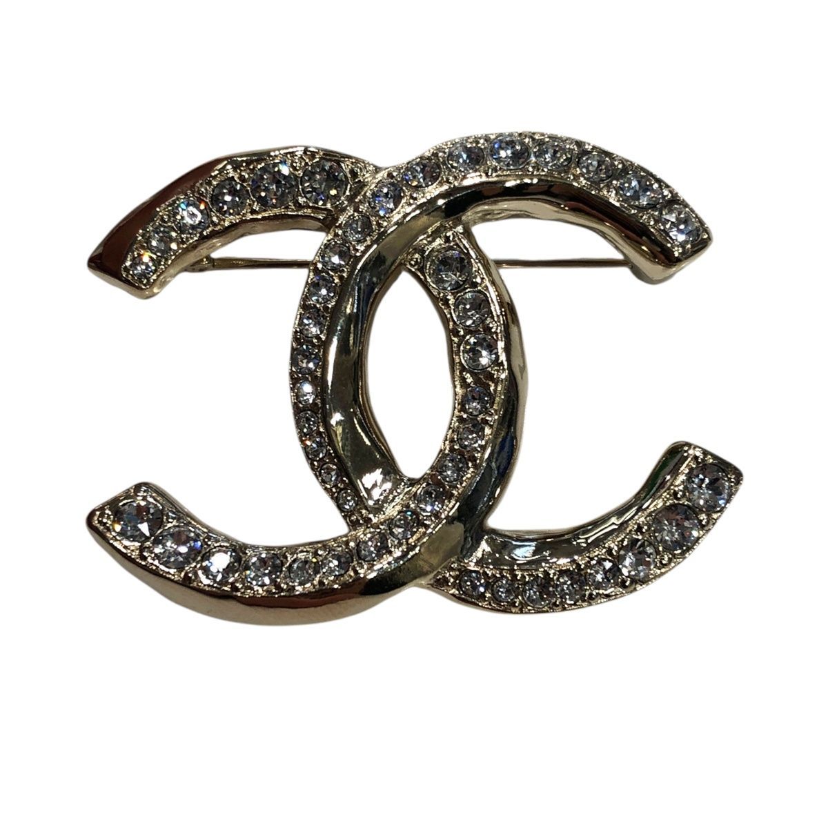 中古】 CHANEL シャネル ブローチ ココマークブローチ ラインストーン