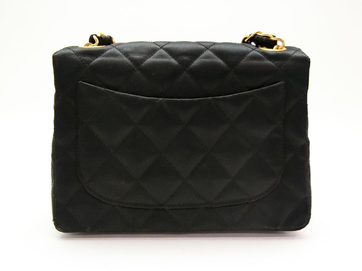CHANEL 希少 サテン ミニマトラッセ 6連チェーン ラインストーン ☆XX1197 CHANEL シャネル サテン ミニマトラッセ ターンロック