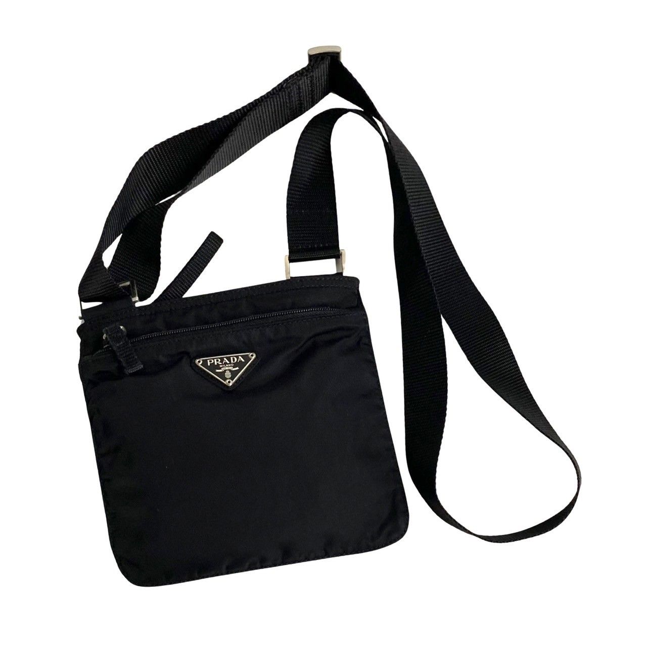 未使用保管品 希少品 PRADA プラダ 三角ロゴ 金具 ナイロン テスート 