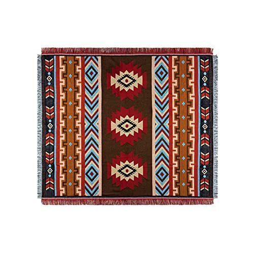 camping blanketエスニック ネイティブ柄 ブランケット ラグ レッド キャンプ ジャンボサイズラグ ブランケット キャンプ アウトドア タオルブランケット メキシカンラグ ネイティブ柄 大判 お