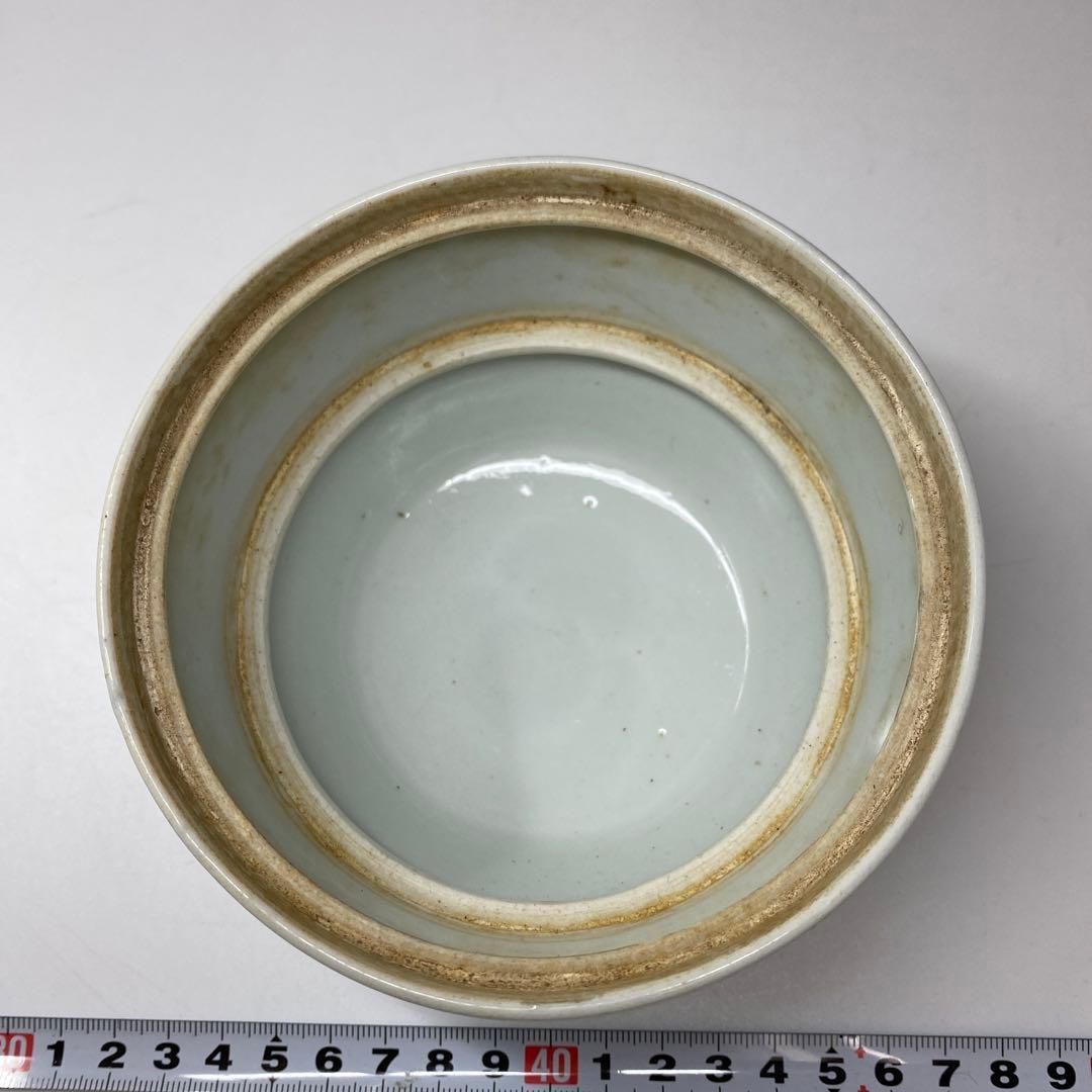 美術品・アンティーク・コレクション 中国古玩 青花蓋物 幅11.8㎝ 東Y6