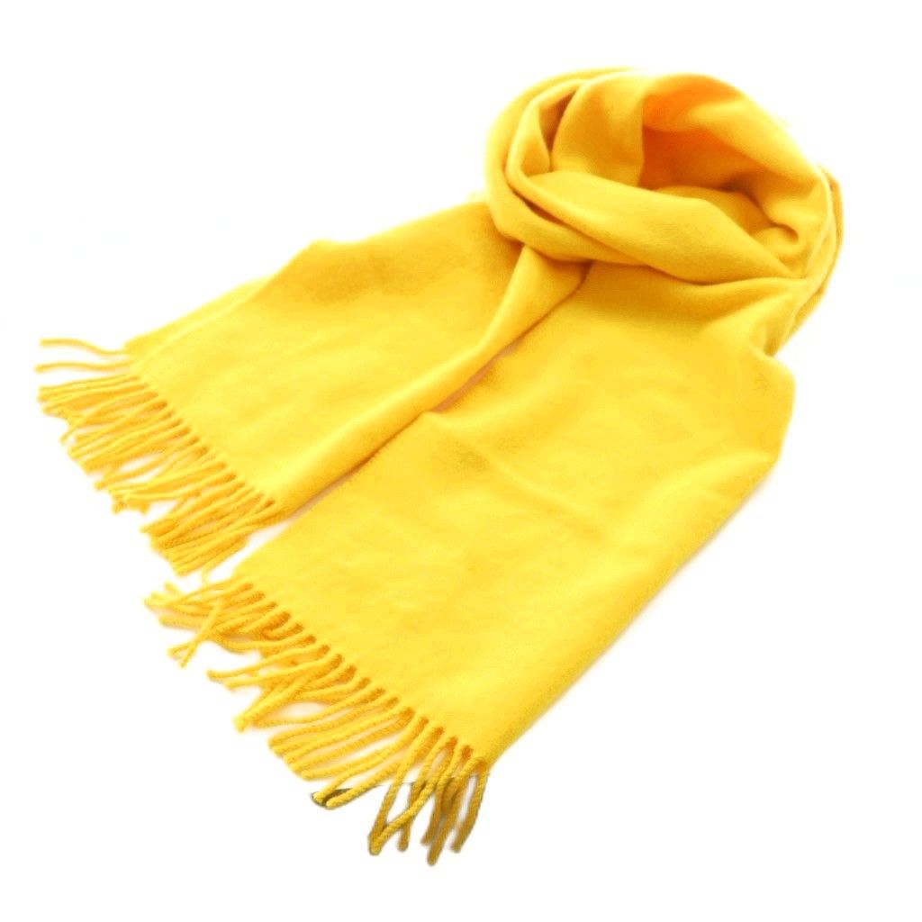 ジョンストンズオブエルガン Johnstons of Elgin マフラー カシミヤ 黄 イエロー SS OS