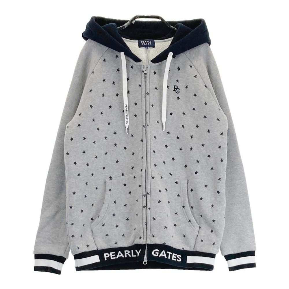 サイズ：1 PEARLY GATES パーリーゲイツ  裏起毛 スウェット ジップパーカー 星柄 グレー系 [240101266575] ゴルフウェア レディース ストスト