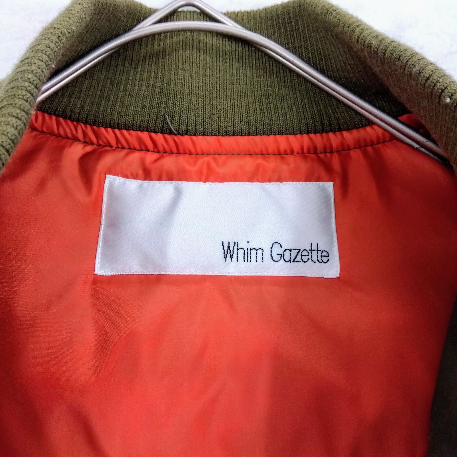Whim Gazette ウィムガゼット ミリタリー風 ダウンベスト オレンジ裏地